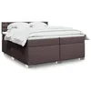 Image de vidaXL Boxspring met matras stof donkerbruin 200x200 cm3288312