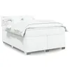 Image de vidaXL Sommier à lattes de lit avec matelas Blanc 160x200cm Similicuir 3288429