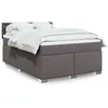 Image de vidaXL Boxspring met matras kunstleer grijs 160x200 cm3288430