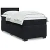 Image de vidaXL Sommier à lattes de lit avec matelas Noir 90x190 cm Velours, lit, lit à plate-forme, lit à panneaux, meuble de 3288488