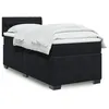 Image de vidaXL Sommier à lattes de lit avec matelas Noir 90x190 cm Velours, lit, lit à plate-forme, lit à panneaux, meuble de 3288494