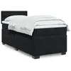 Image de vidaXL Sommier à lattes de lit avec matelas Noir 90x200 cm Velours 3288512