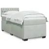 Image de vidaXL Sommier à lattes de lit et matelas Gris clair 90x200 cm Velours 3288516
