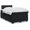 Image de vidaXL Sommier à lattes de lit avec matelas Noir 120x200 cm Velours, lit, lit à plate-forme, lit à panneaux, meuble de 3288578