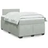 Image de vidaXL Sommier à lattes de lit et matelas Gris clair 120x200cm Velours, lit, lit à plate-forme, lit à panneaux, meuble de 3288582