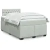Image de vidaXL Sommier à lattes de lit et matelas Gris clair 120x200cm Velours, lit, lit à plate-forme, lit à panneaux, meuble de 3288588