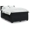 Image de vidaXL Sommier à lattes de lit avec matelas Noir 140x190 cm Velours, lit, lit à plate-forme, lit à panneaux, meuble de 3288602