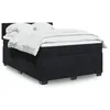 Image de vidaXL Sommier à lattes de lit avec matelas Noir 140x190 cm Velours, lit, lit à plate-forme, lit à panneaux, meuble de 3288608