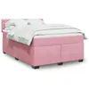 Image de vidaXL Boxspring met matras fluweel roze 140x190 cm3288617