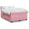 Image de vidaXL Boxspring met matras fluweel roze 140x190 cm3288623