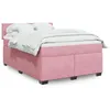 Image de vidaXL Sommier à lattes de lit avec matelas Rose 140x200 cm Velours 3288629