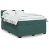 Image de vidaXL Boxspring met matras fluweel donkergroen 140x200 cm3288633