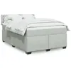 Image de vidaXL Sommier à lattes de lit et matelas Gris clair 140x200cm Velours 3288636