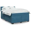Image de vidaXL Boxspring met matras fluweel blauw 140x200 cm3288640