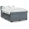 Image de vidaXL Boxspring met matras fluweel donkergrijs 140x200 cm3288643