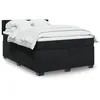 Image de vidaXL Sommier à lattes de lit avec matelas Noir 140x200 cm Velours 3288644