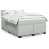 Image de vidaXL Sommier à lattes de lit et matelas Gris clair 160x200cm Velours 3288648