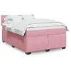 Image de vidaXL Boxspring met matras fluweel roze 160x200 cm3288653