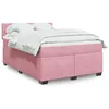 Image de vidaXL Boxspring met matras fluweel roze 160x200 cm3288659