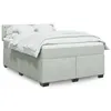 Image de vidaXL Sommier à lattes de lit et matelas Gris clair 160x200cm Velours 3288660