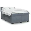 Image de vidaXL Sommier à lattes de lit et matelas Gris foncé 160x200cm Velours 3288667