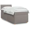 Image de vidaXL Sommier à lattes de lit avec matelas Taupe 80x200 cm Tissu