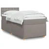 Image de vidaXL Sommier à lattes de lit avec matelas Taupe 80x200 cm Tissu