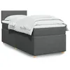 Image de vidaXL Sommier à lattes de lit avec matelas Gris foncé 90x200 cm Tissu 3288857