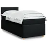 Image de vidaXL Sommier à lattes de lit avec matelas Noir 90x200 cm Tissu 3288865