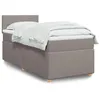 Image de vidaXL Sommier à lattes de lit avec matelas Taupe 90x200 cm Tissu 3288867