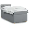 Image de vidaXL Boxspring met matras stof lichtgrijs 90x200 cm3288870
