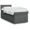 Image de vidaXL Sommier à lattes de lit avec matelas Gris foncé 90x200 cm Tissu 3288878