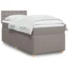 Image de vidaXL Sommier à lattes de lit avec matelas Taupe 90x200 cm Tissu 3288881