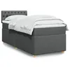 Image de vidaXL Boxspring met matras stof donkergrijs 100x200 cm3288899