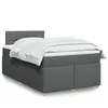 Image de vidaXL Sommier à lattes de lit avec matelas gris foncé 120x190cm tissu 3288920