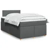 Image de vidaXL Sommier à lattes de lit avec matelas Gris foncé 120x200cm Tissu 3288941