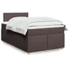 Image de vidaXL Boxspring met matras stof donkerbruin 120x200 cm3288943