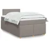 Image de vidaXL Boxspring met matras stof taupe 120x200 cm3288944