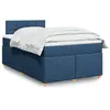 Image de vidaXL Boxspring met matras stof blauw 120x200 cm3288953