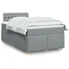 Image de vidaXL Boxspring met matras stof lichtgrijs 120x200 cm3288954
