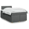Image de vidaXL Sommier à lattes de lit avec matelas Gris foncé 120x200cm Tissu 3288955