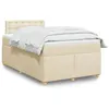 Image de vidaXL Sommier à lattes de lit avec matelas Crème 120x200 cm Tissu 3288966