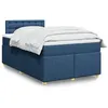 Image de vidaXL Boxspring met matras stof blauw 120x200 cm3288967