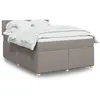 Image de vidaXL Boxspring met matras stof taupe 140x190 cm3288972