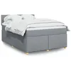 Image de vidaXL Boxspring met matras stof lichtgrijs 140x190 cm3288975