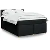 Image de vidaXL Sommier à lattes de lit avec matelas Noir 140x190 cm Tissu 3288977