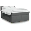 Image de vidaXL Sommier à lattes de lit avec matelas Gris foncé 140x190cm Tissu 3288983