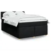 Image de vidaXL Sommier à lattes de lit avec matelas Noir 140x190 cm Tissu 3288984