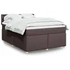Image de vidaXL Boxspring met matras stof donkerbruin 140x190 cm3288992