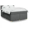 Image de vidaXL Sommier à lattes de lit avec matelas Gris foncé 140x200cm Tissu 3288997